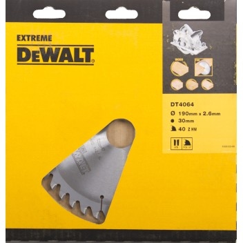 Диск пильный DeWalt EXTREME по дереву 190x30 40T