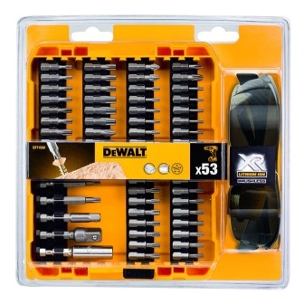 Набор бит DeWalt (53 шт) в пластиковом кейсе + очки