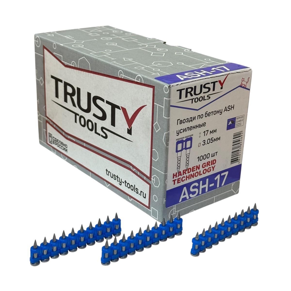 Гвозди по бетону, металлу Trusty ASH 3,05х17 мм (1000 шт)
