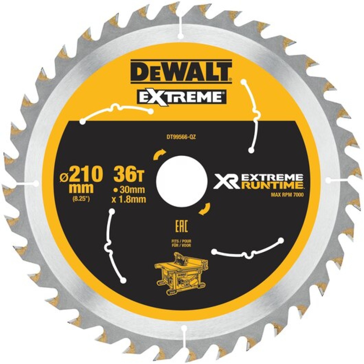 Диск пильный DeWalt Extreme Runtime по дереву 210x30 36T - цена, отзывы ...