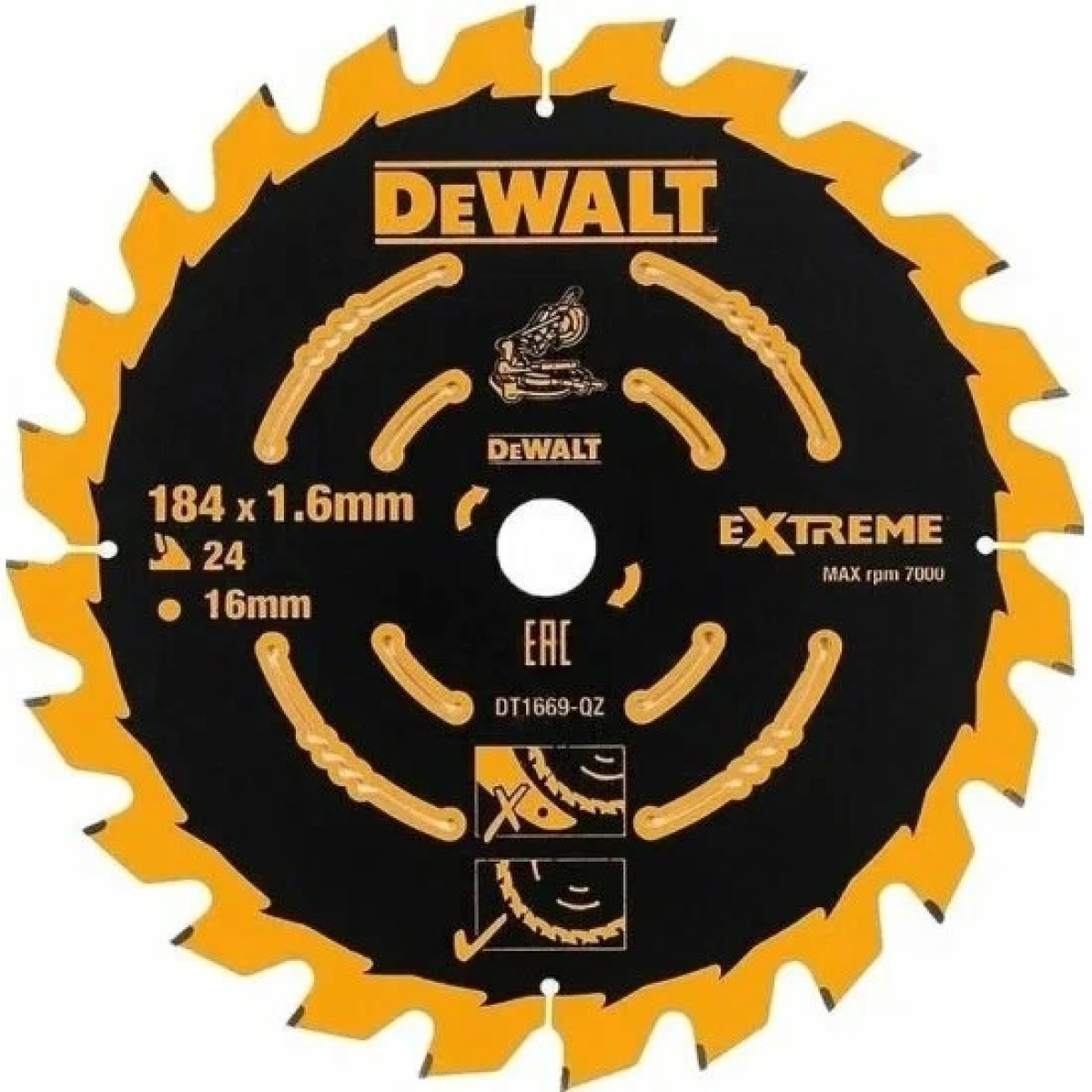 Диск пильный DeWalt EXTREME по дереву 184x16 24T - цена, отзывы ...